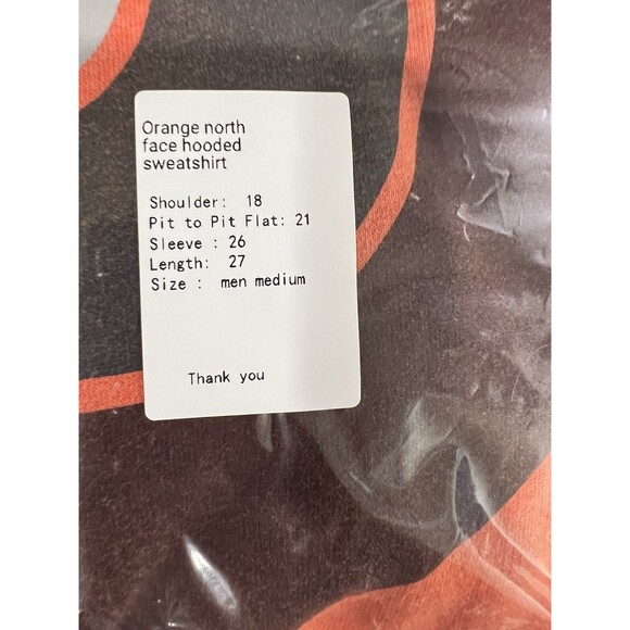 NORTH FACE Men's Medium Orange Hoodie Sweatshirt Outdoors Nature - Picture 9 of 9